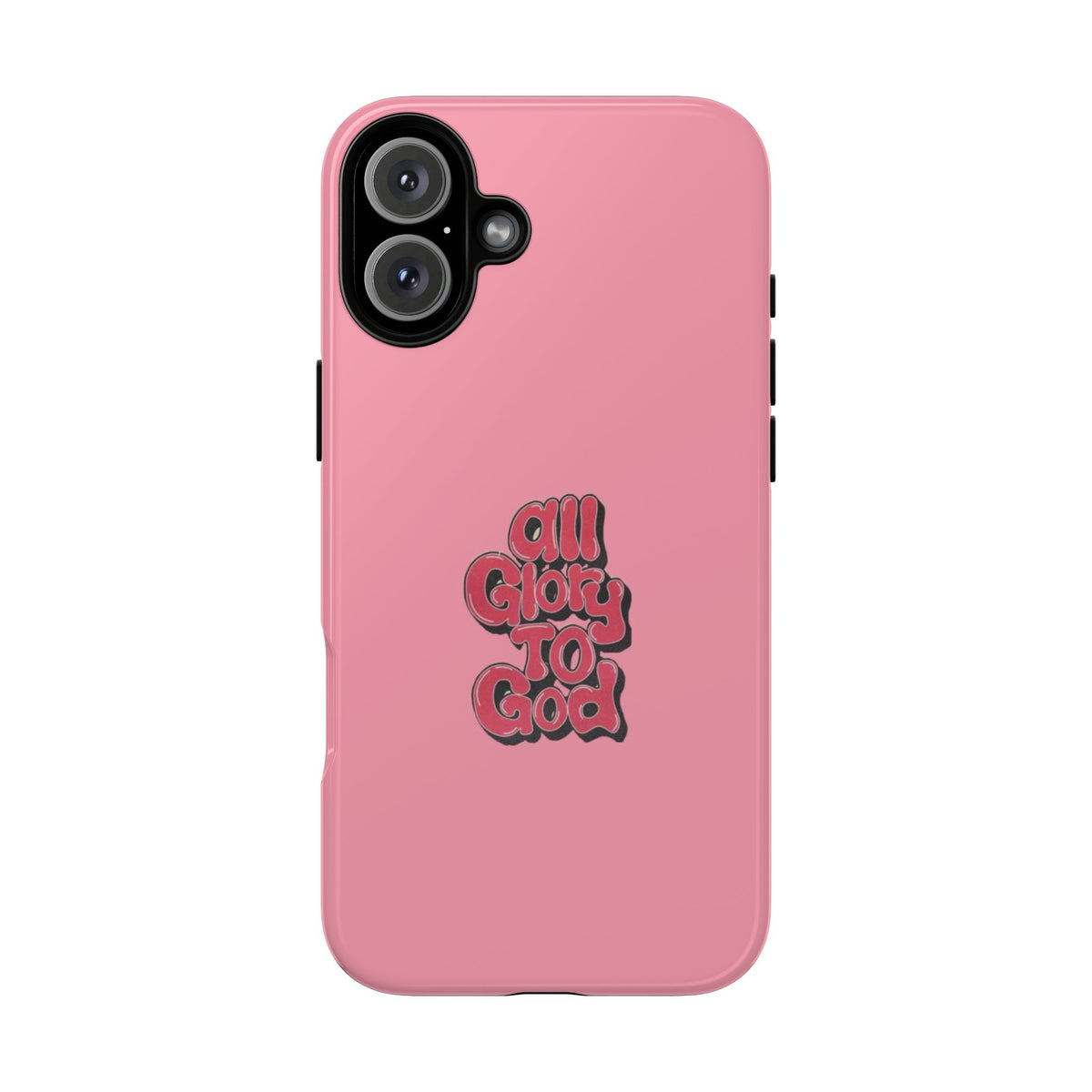 Christelijk telefoonhoesje Alle eer aan God roze mat
