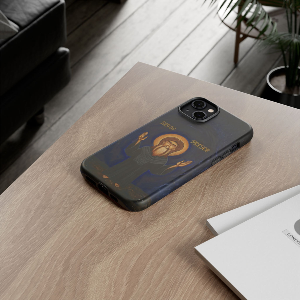 Christelijk telefoonhoesje Paus Cyrillus VI zwart mat