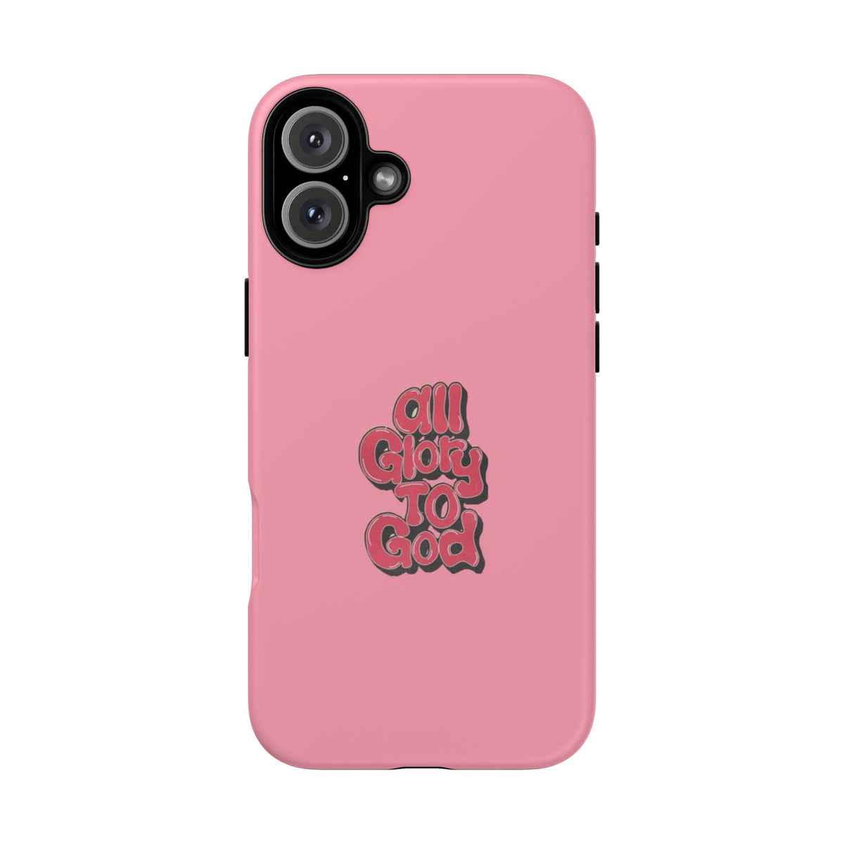 Christelijk telefoonhoesje Alle eer aan God roze mat