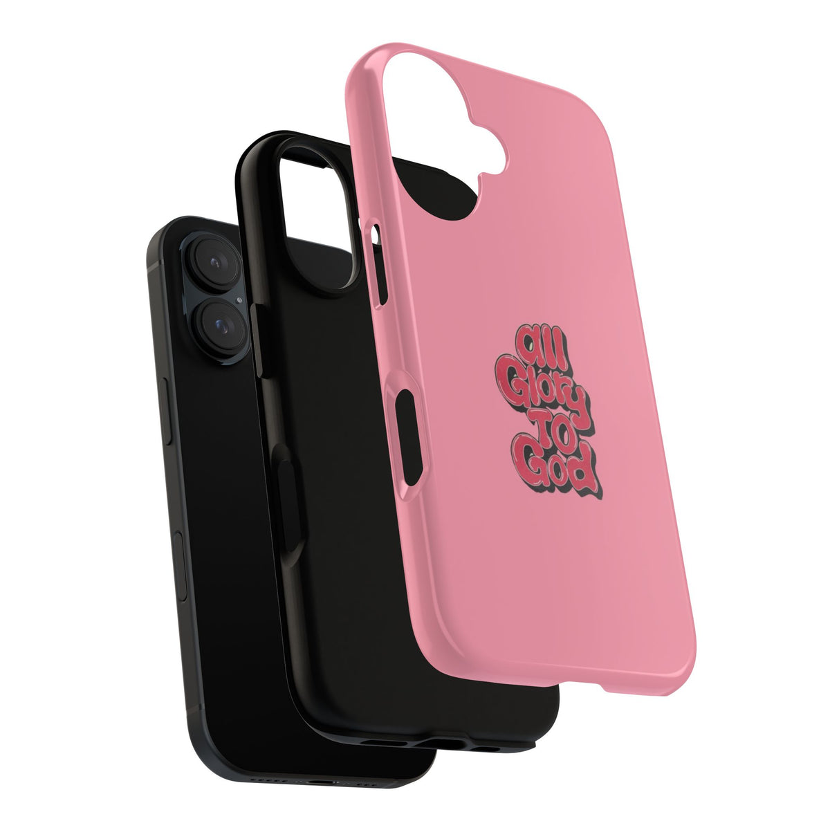 Christelijk telefoonhoesje Alle eer aan God roze mat