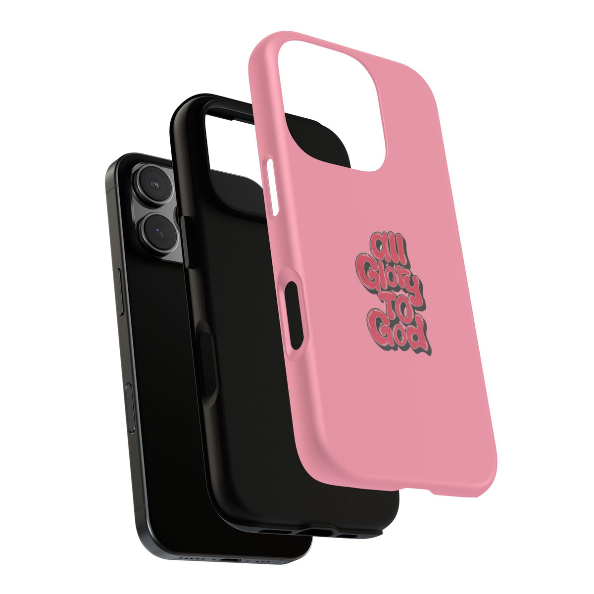 Christelijk telefoonhoesje Alle eer aan God roze mat