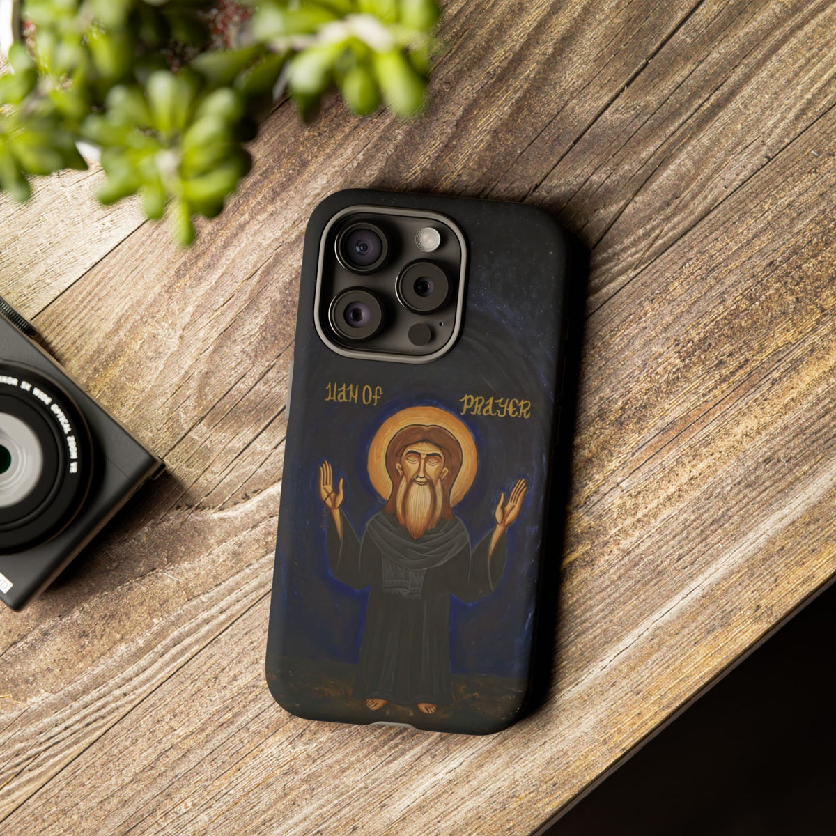 Christelijk telefoonhoesje Paus Cyrillus VI zwart mat