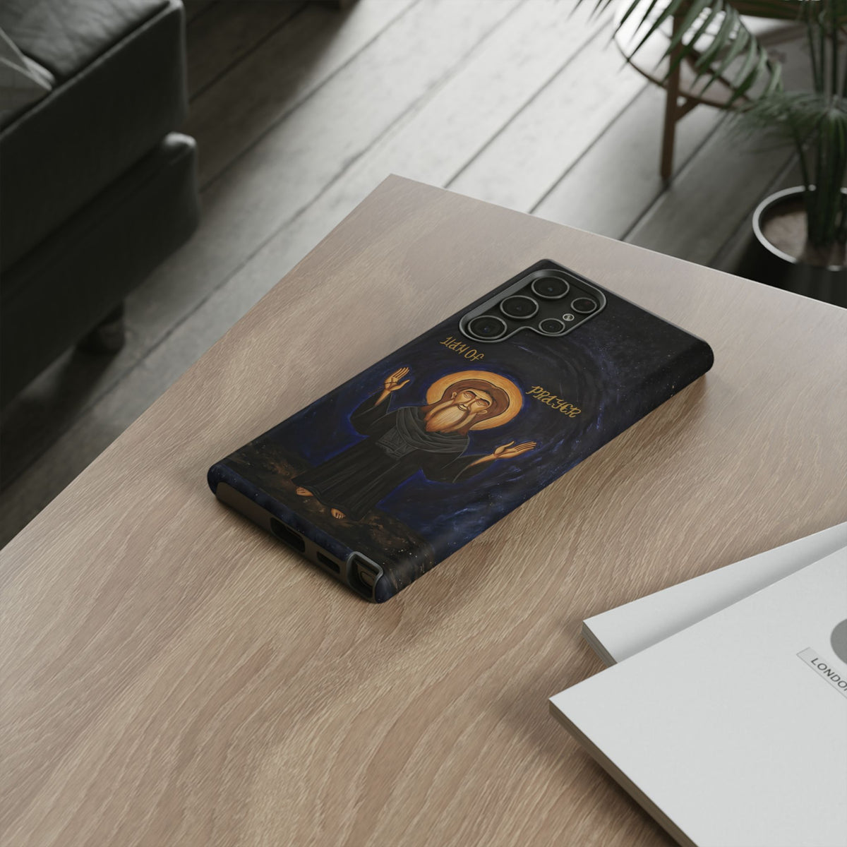 Christelijk telefoonhoesje Paus Cyrillus VI zwart mat