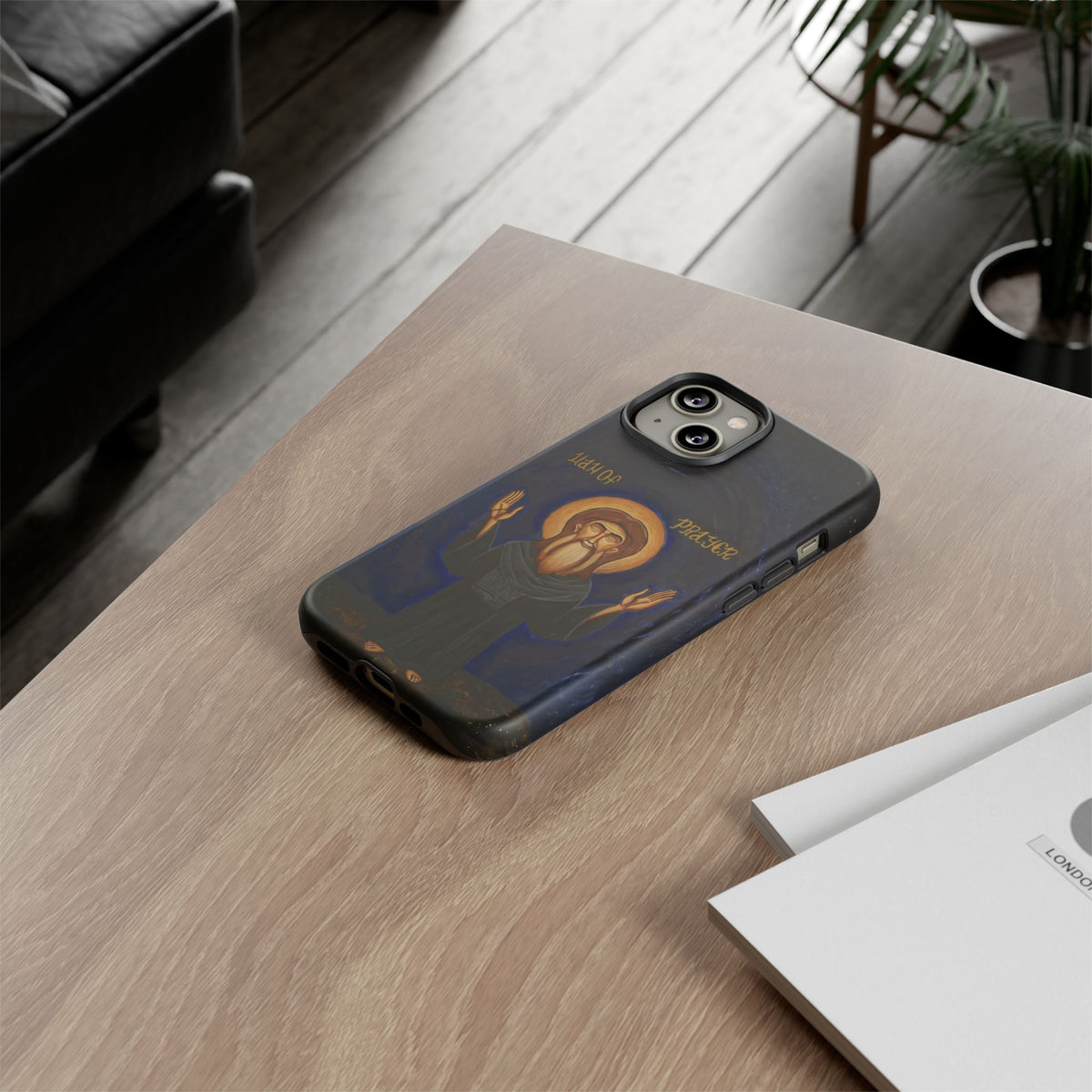 Christelijk telefoonhoesje Paus Cyrillus VI zwart mat