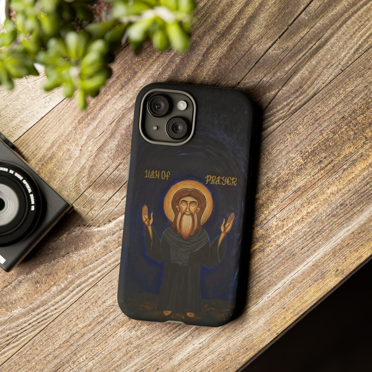 Christelijk telefoonhoesje Paus Cyrillus VI zwart mat