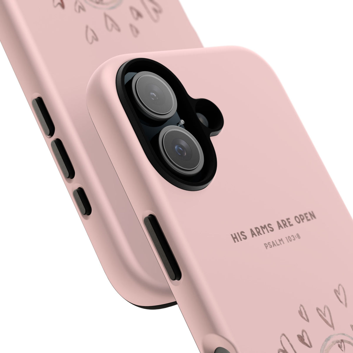 Christelijk telefoonhoesje Zijn armen staan open roze mat
