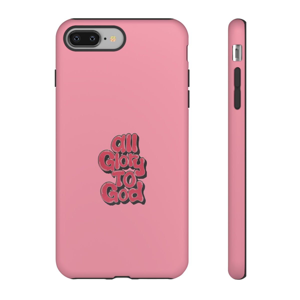 Christelijk telefoonhoesje Alle eer aan God roze mat