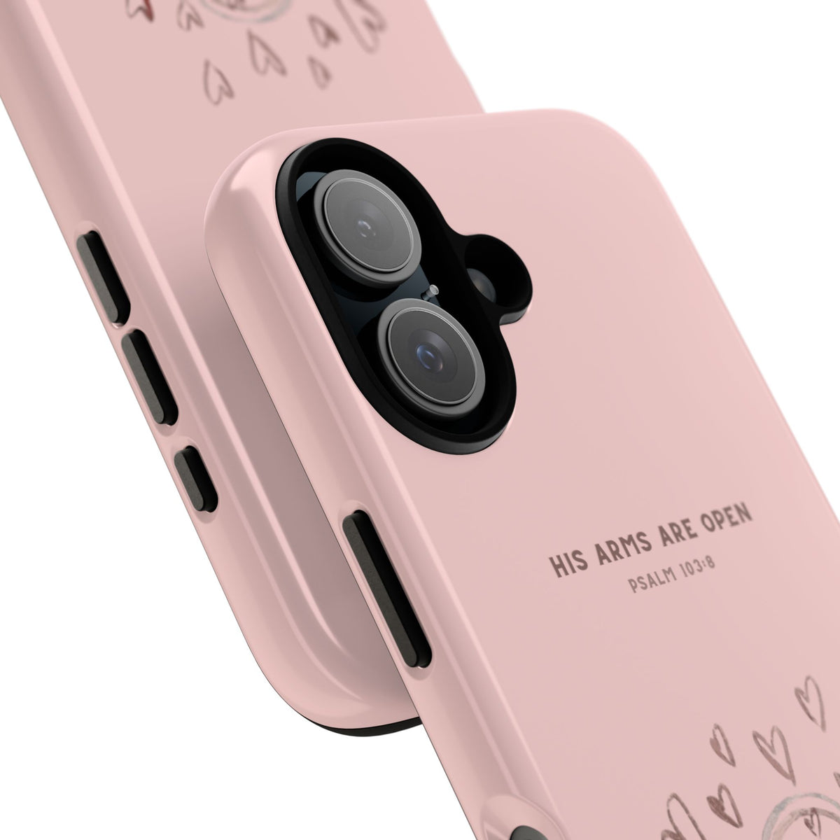 Christelijk telefoonhoesje Zijn armen staan open roze mat