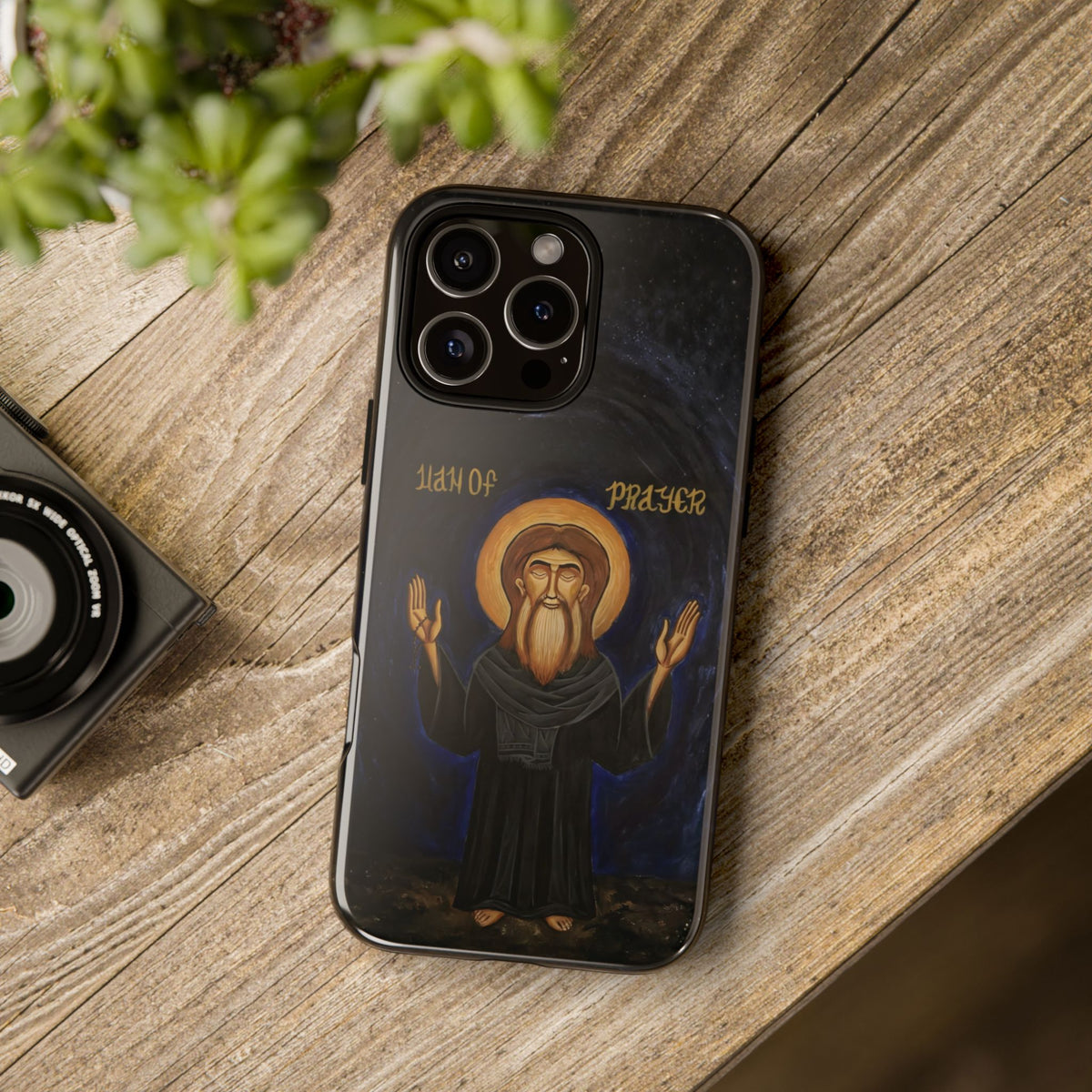 Christelijk telefoonhoesje Paus Cyrillus VI zwart mat