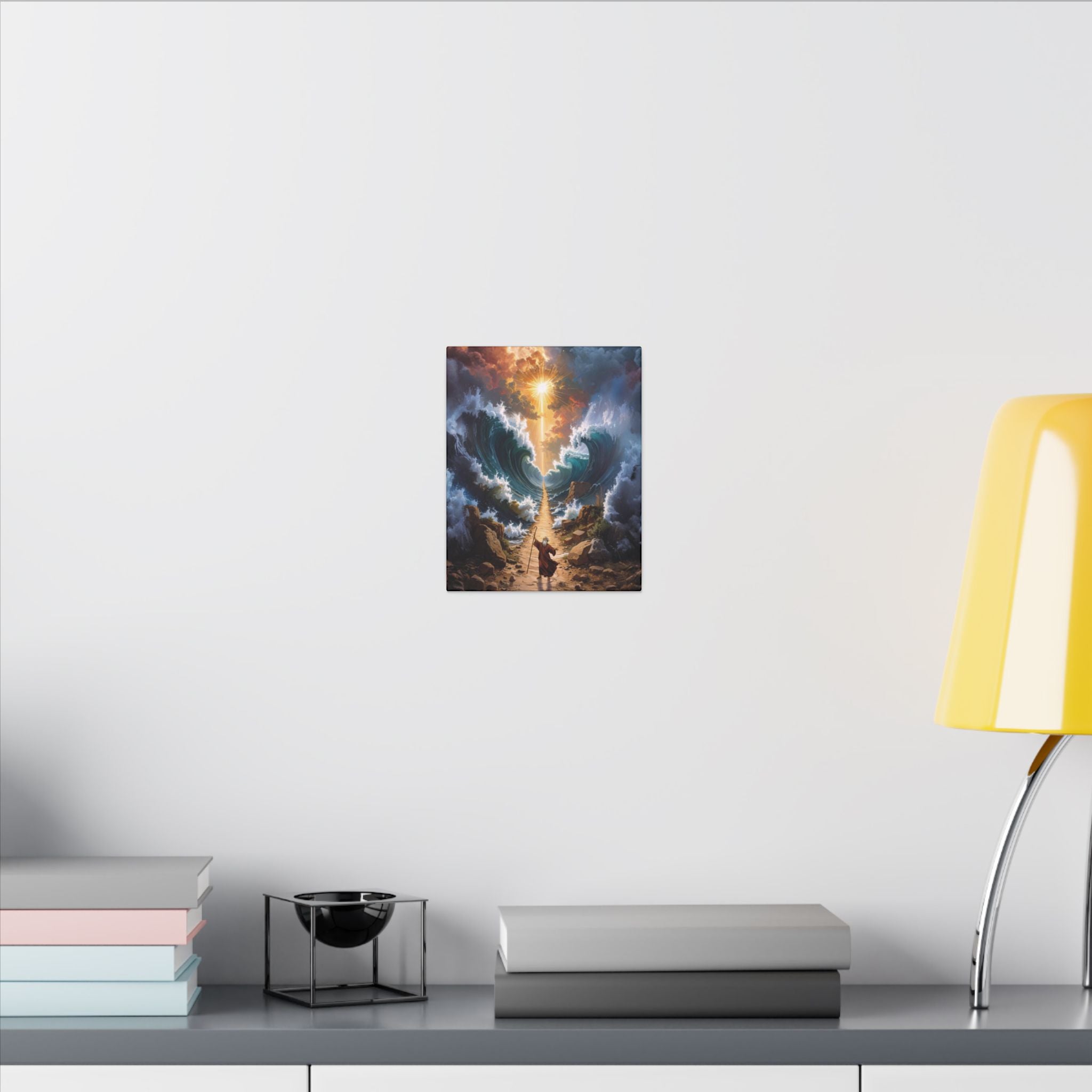 Moses Parting the Red Sea Matte Stretched Wall Art