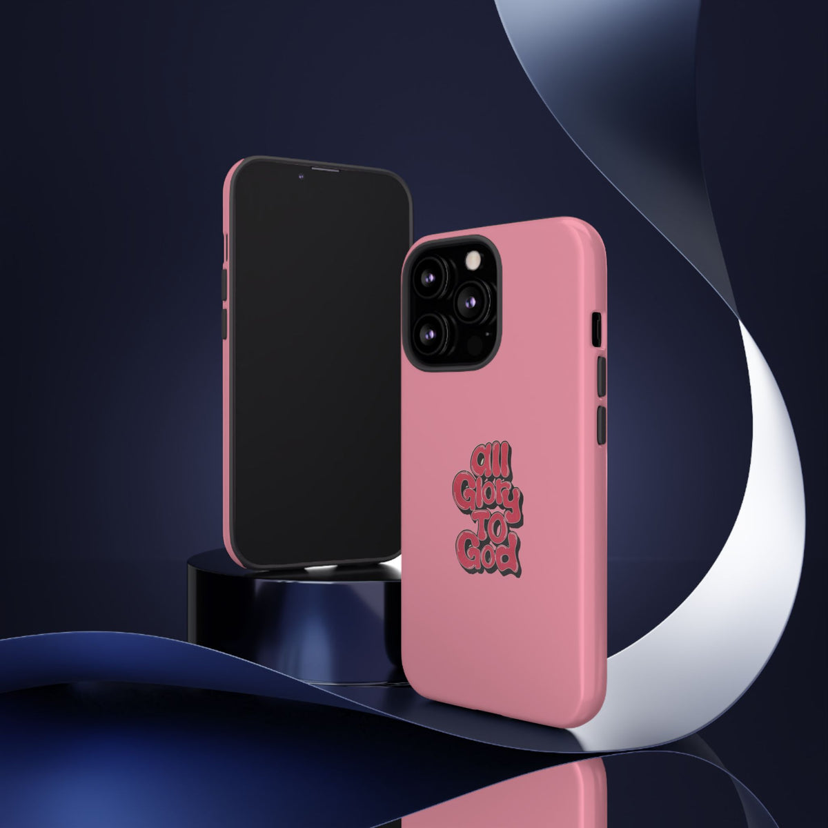 Christelijk telefoonhoesje Alle eer aan God roze mat