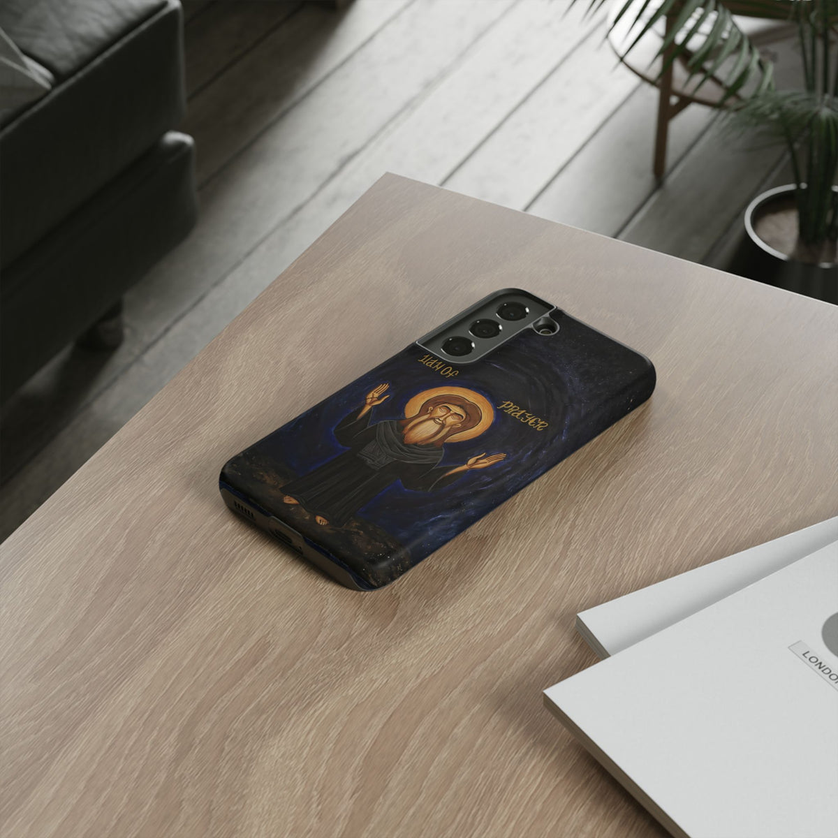 Christelijk telefoonhoesje Paus Cyrillus VI zwart mat
