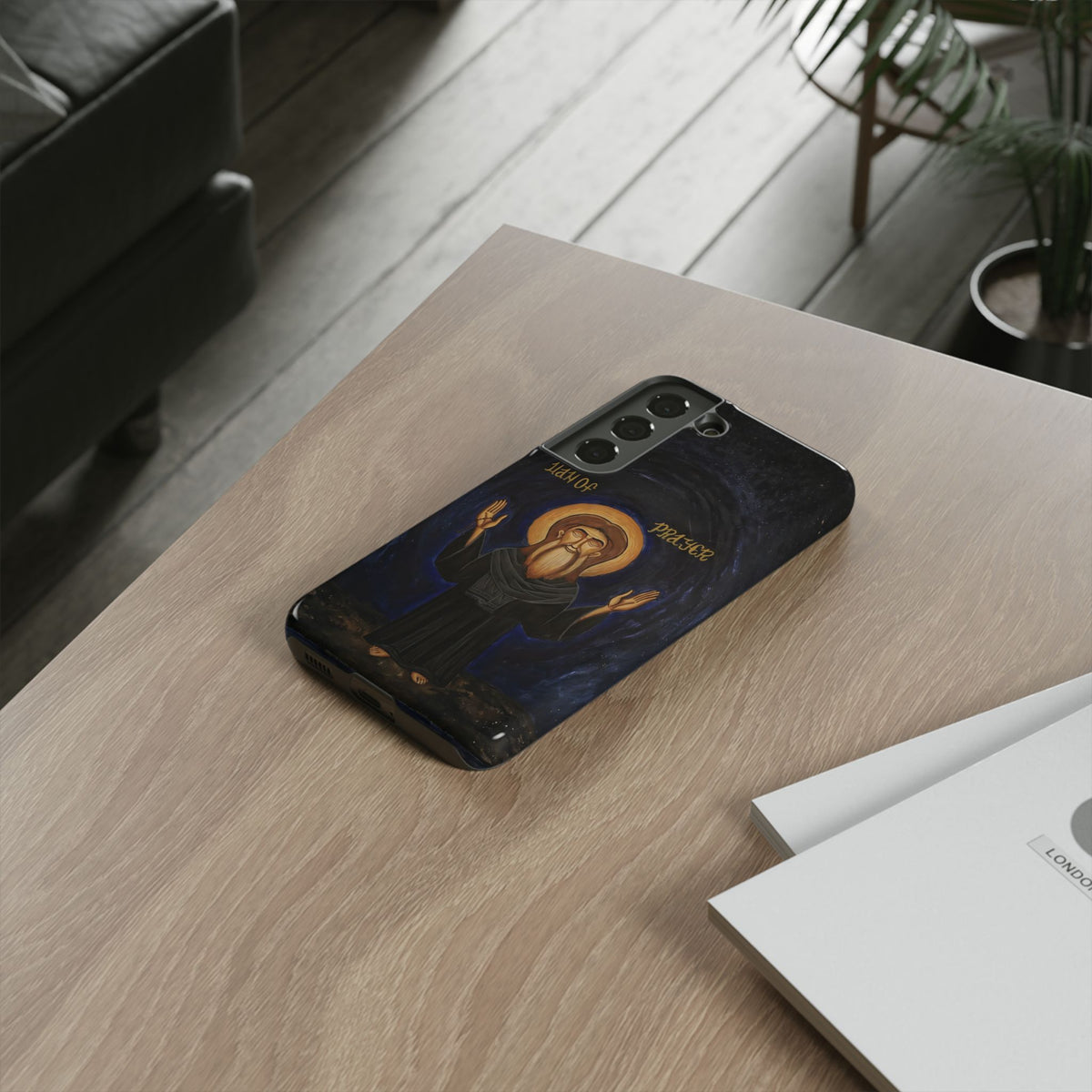 Christelijk telefoonhoesje Paus Cyrillus VI zwart mat