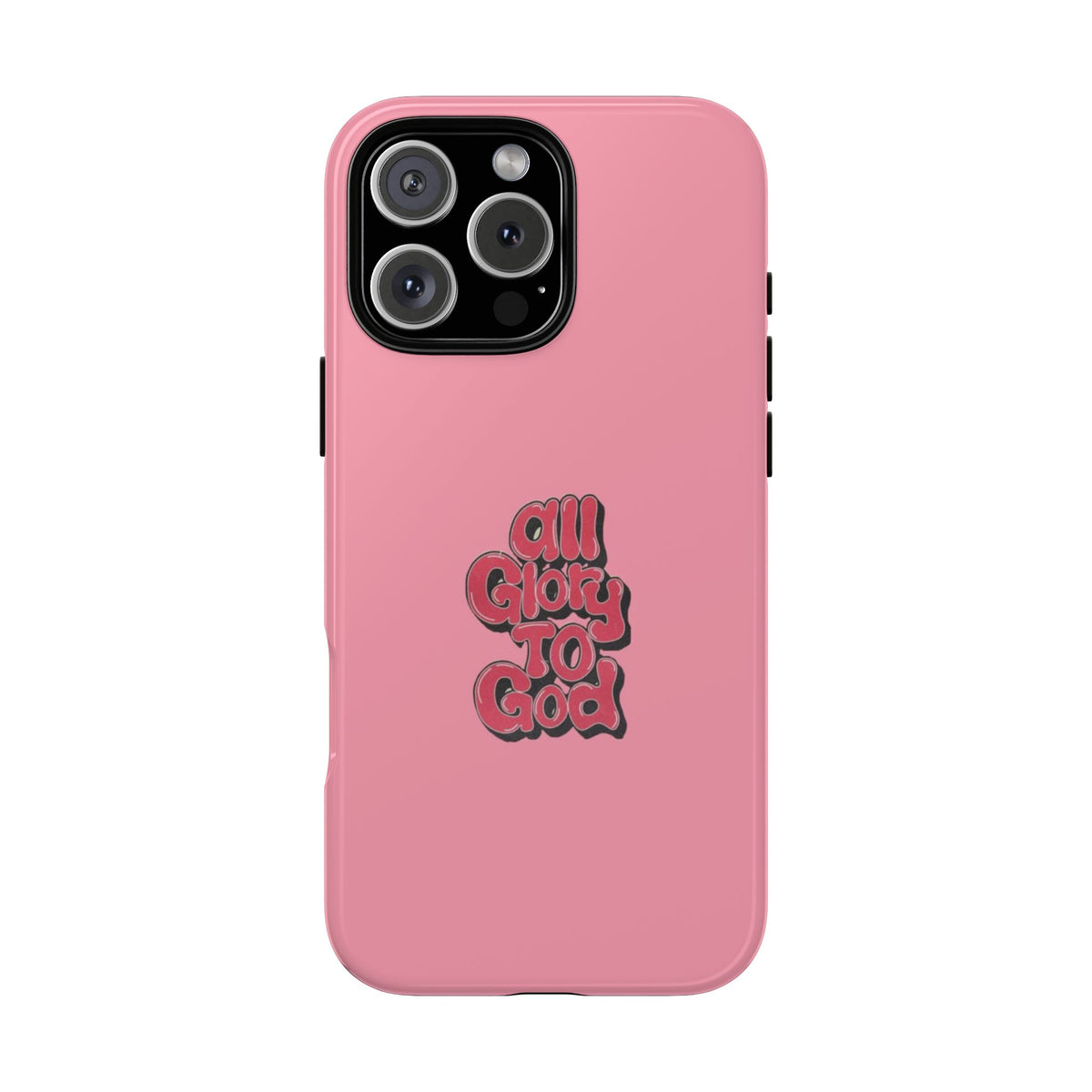 Christelijk telefoonhoesje Alle eer aan God roze mat