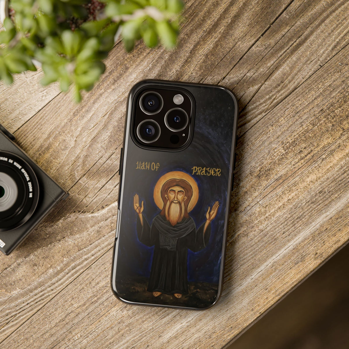 Christelijk telefoonhoesje Paus Cyrillus VI zwart mat