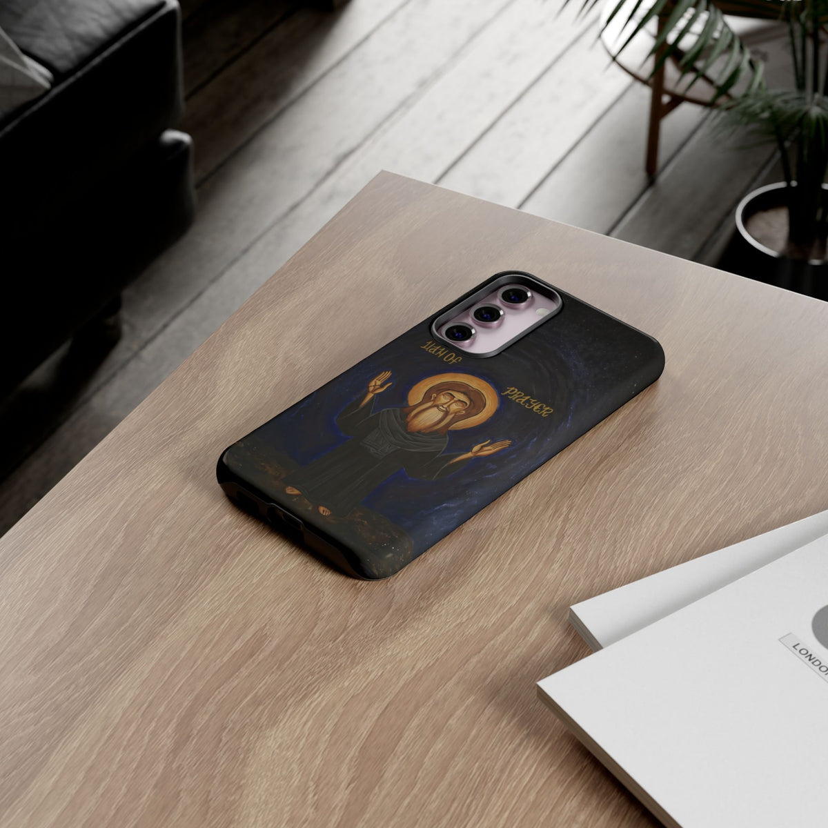Christelijk telefoonhoesje Paus Cyrillus VI zwart mat