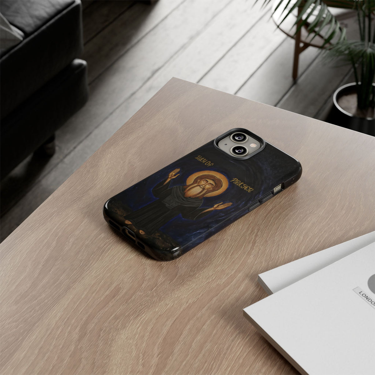 Christelijk telefoonhoesje Paus Cyrillus VI zwart mat
