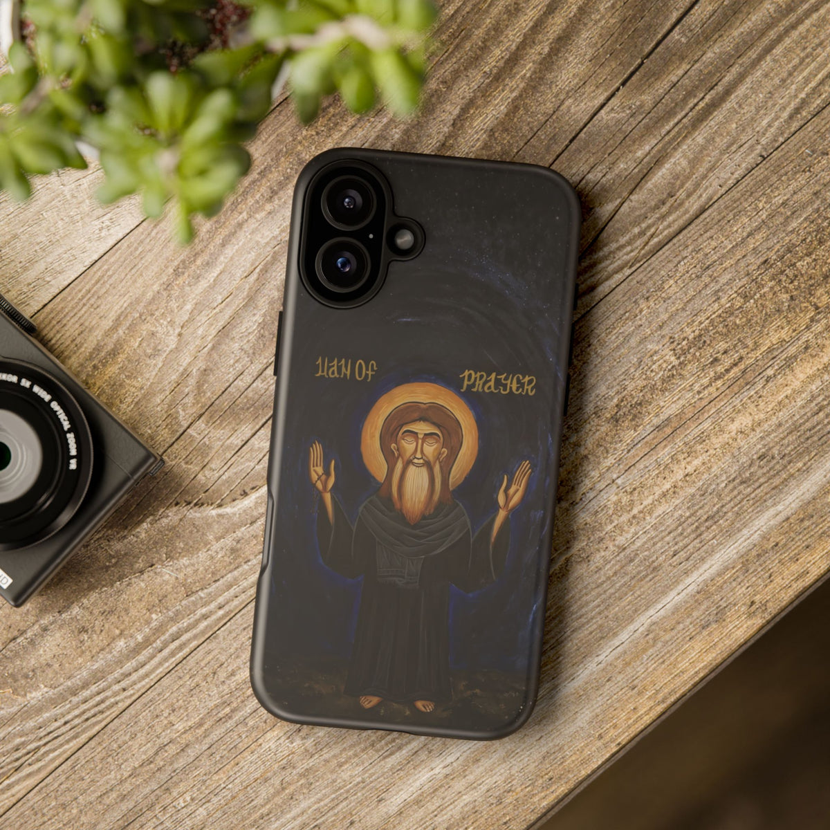 Christelijk telefoonhoesje Paus Cyrillus VI zwart mat
