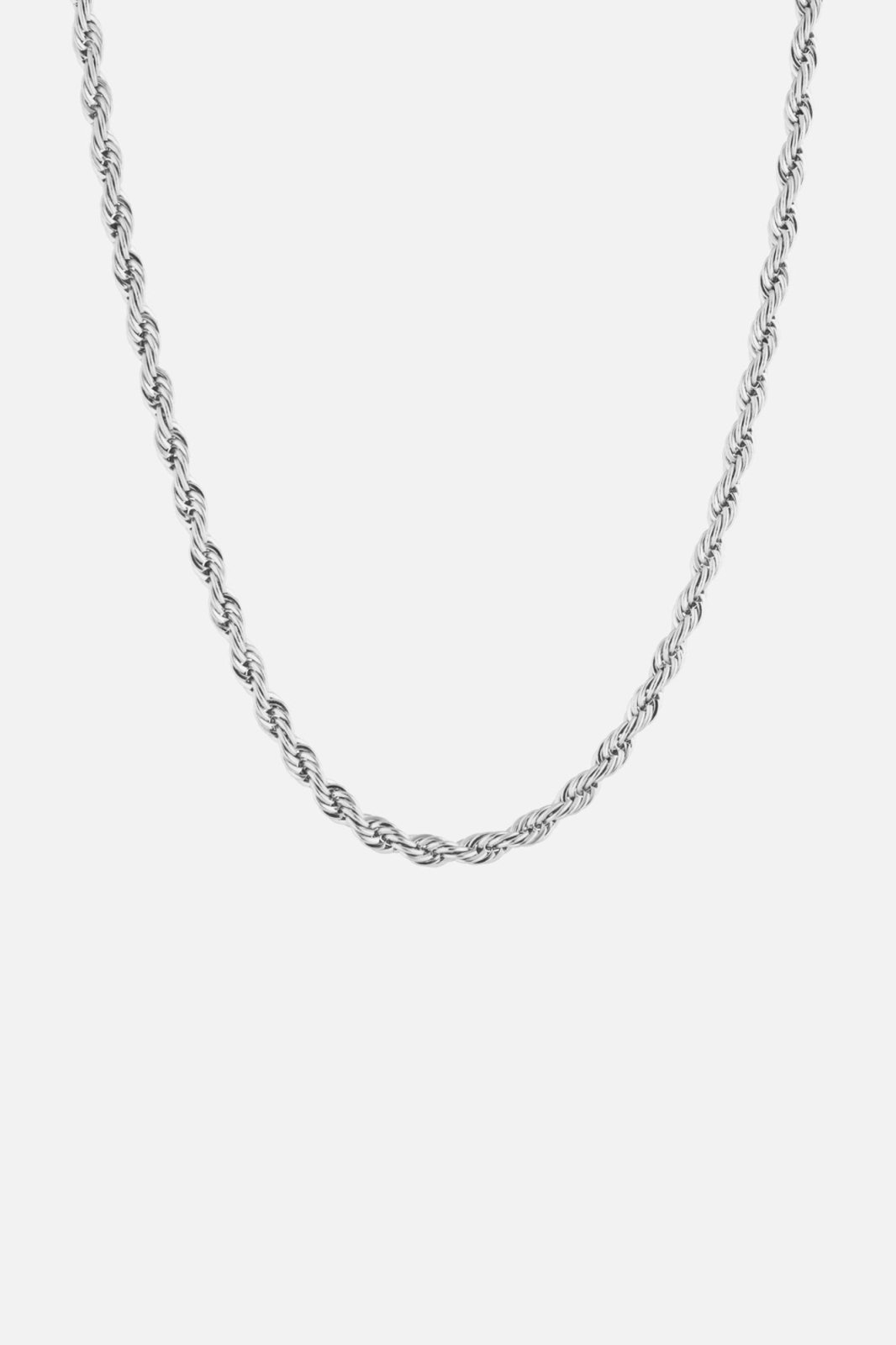 Rope 3 mm Heren Koordketting Zilverkleurig